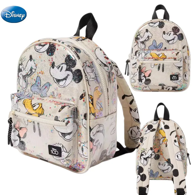 

New Disney Mickey Minnie Baby Girls Bacpack Cartoon Pattern Backpack Bag Baby Boys Anime School Bags Children's Christmars Gifts