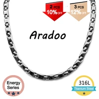 aradoo korea holiday gift health magnetic necklace titanium necklace mens necklace anti radiation strengthen immunity stay slim