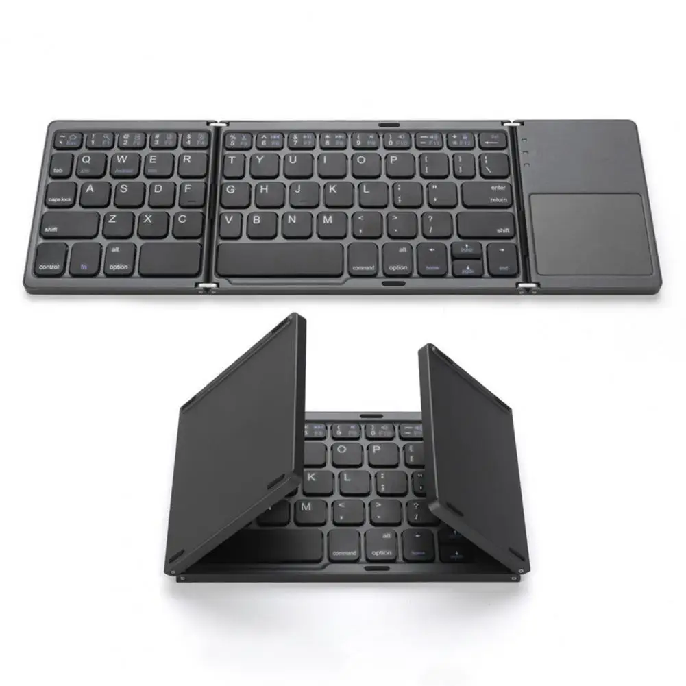 

Foldable Keyboard Practical Three Folding 63 Keys Mobile Phone Tablet Bluetooth-compatible Wireless Keypad