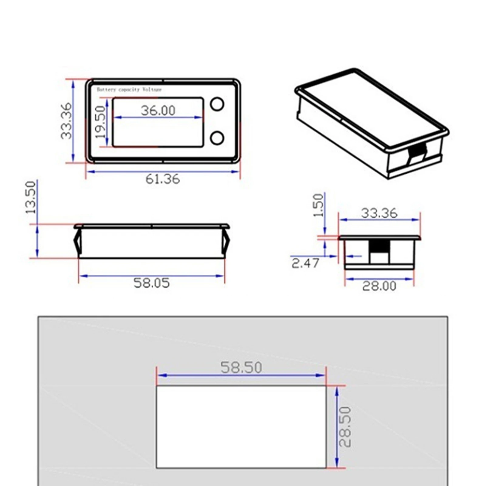 

Motorcycle DC Voltmeter Led Display Voltmeter Power Energy Volt Meter Gauge Led Display Motorcycle Voltmeter Power Energy Volt