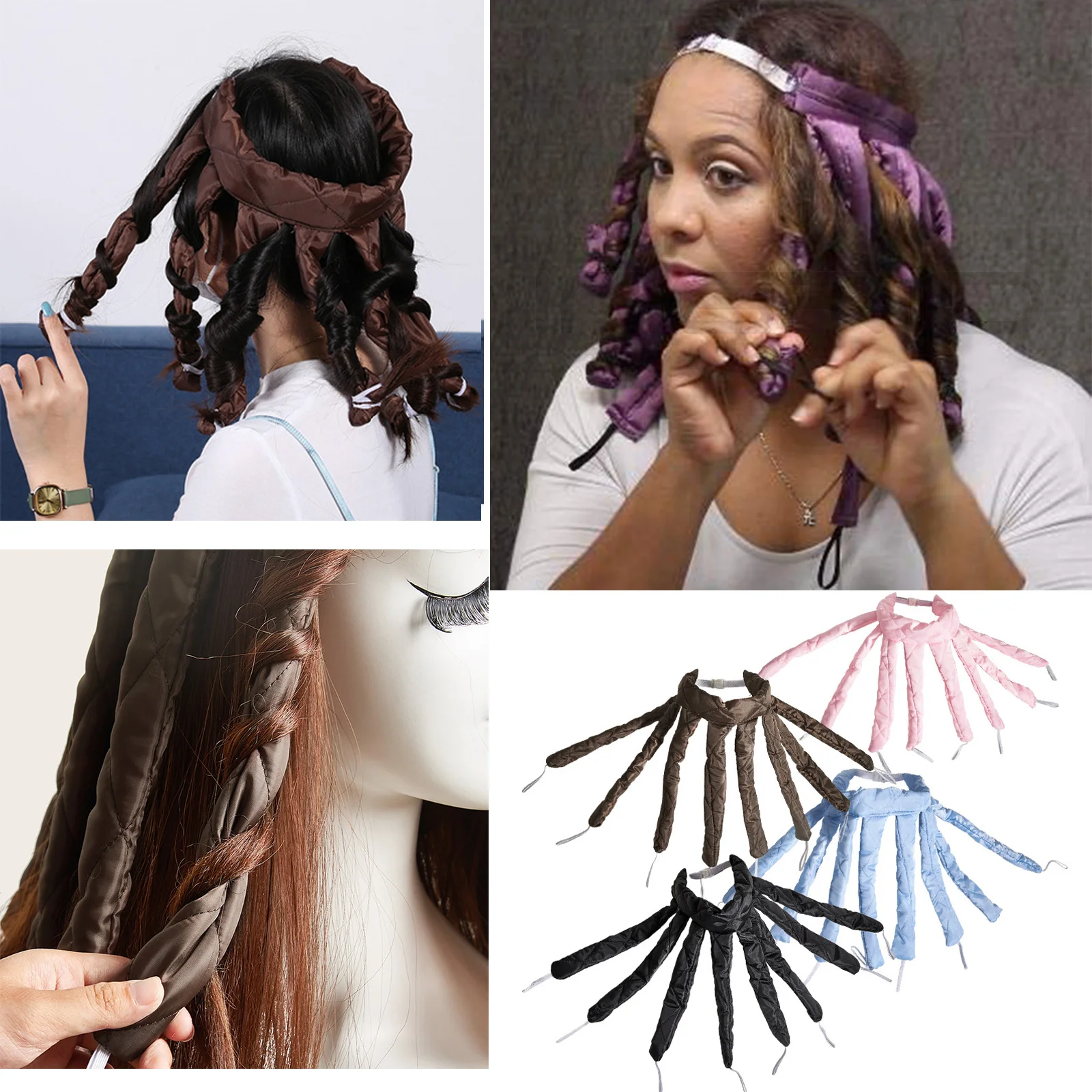 

Head-mounted Sponge Hair Curler Silk Sleeping Heatless Curling Iron Octopus Curling Iron Professional Hair Products
