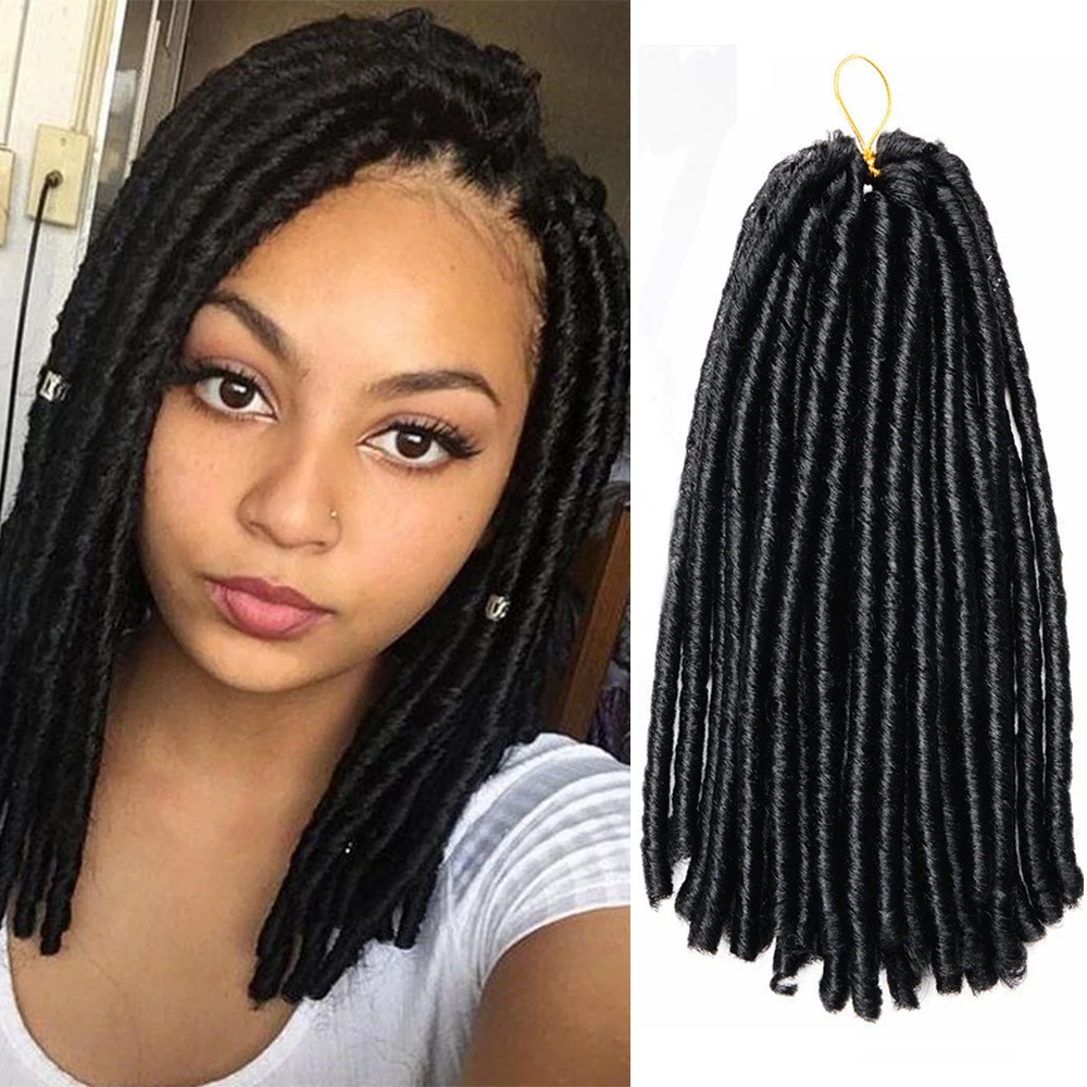 

Synthetic Faux Locs Braiding Hair Extensions Afro Hairstyles Soft Dreadlock Black African Braids Crochet Hair 14inch 45g/pack