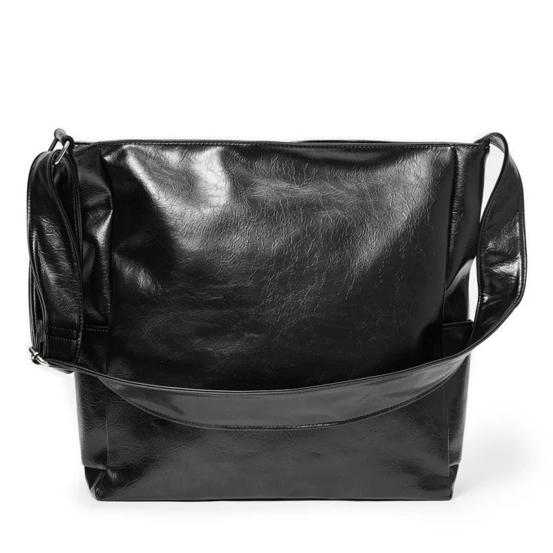 Fashion Street Crossbody Bags For Men Business Black Shoulder Messenger Bag Casual PU Leather Sling Bag Daily Man Handbag