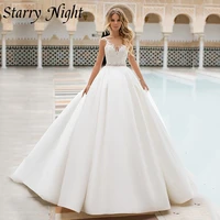 modest a line bride dresses spaghetti straps bride gown appliques beadings backless dress for bride 2022 elegantes para mujer