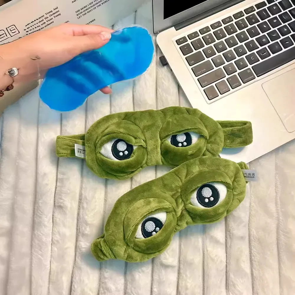3D Sad Frog Sleep Eye Mask Мягкая комфортная маска для глаз Travel Block Patch Shade Rest Kid Adult