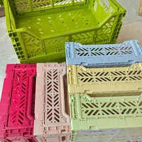 1pcs hollow foldable plastic organizing bins basket cute mini small hairband hair clip jewelry storage boxes case collection