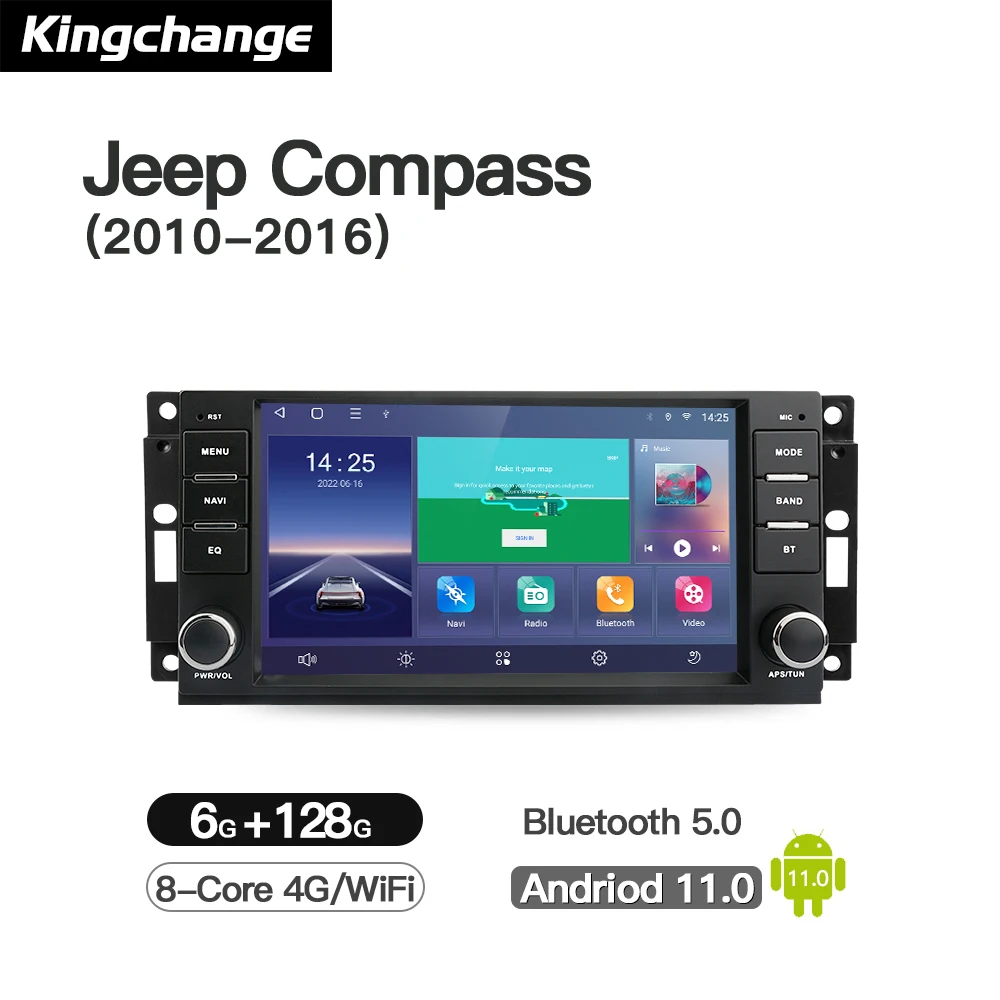 

Kingchange Android 11 Car Multimedia Player For JEEP Compass Patriot Bluetooth 2009-2015 Radio Stereo GPS Auto Carplay Navigatio