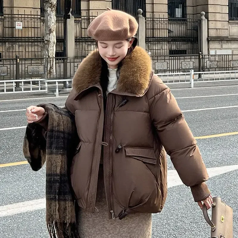 Новая зимняя парка с капюшоном теплая куртка Женская подкладкой пальто