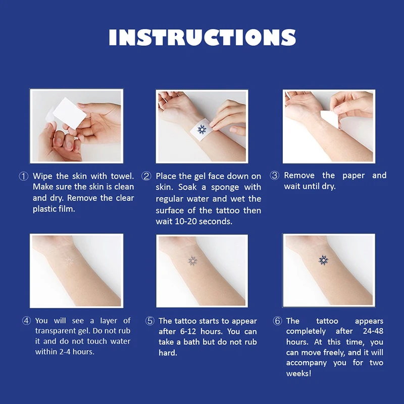 Временные водостойкие тату-наклейки на запястье для мужчин и женщин