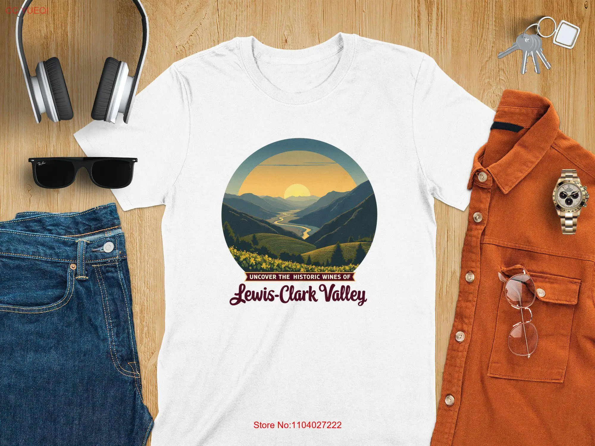 Винтажная футболка Lewis Clark Valley Исследуйте исторические вина живописный дизайн