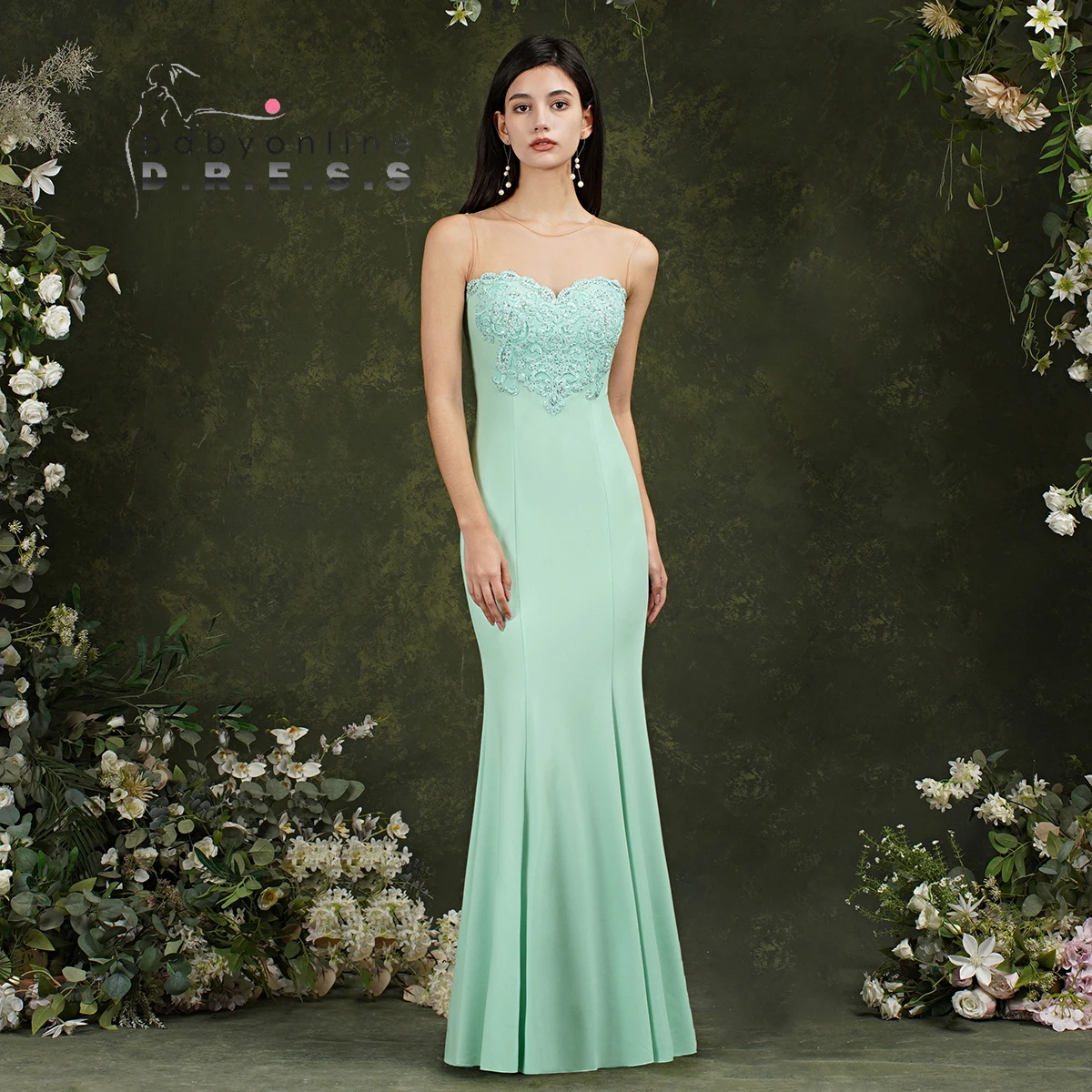 Платье-макси для подружки невесты с открытой спиной и бусинами - купить по