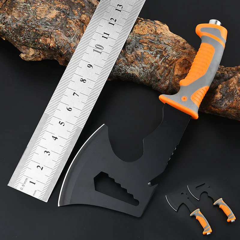 

3cr Stainles Steel Multipurpose Dual Color Handle Axe Camping Exploration Mountaineering Portable Firewood Cutting Survival Tool