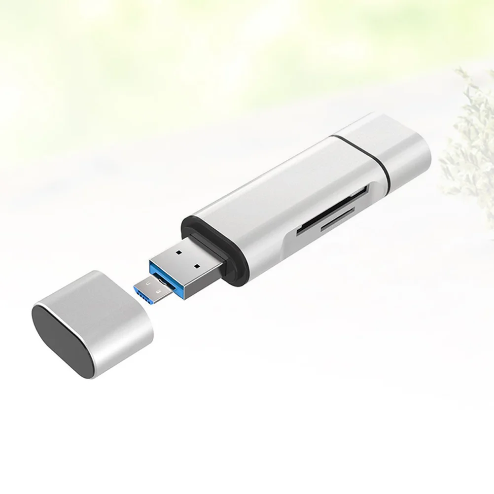 

3 в 1 USB Type-C Micro USB устройство для чтения карт памяти TF SD OTG устройство для чтения телефонов (серебристый)