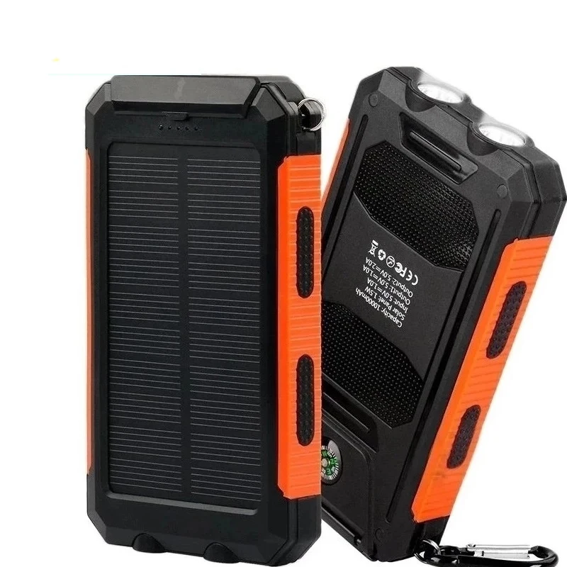 Solar Power Bank 20000mAh Portable Charging Poverbank External Battery Charger Powerbank 20000 mAh for Xiaomi Mi 9 iPhone 12 Pro