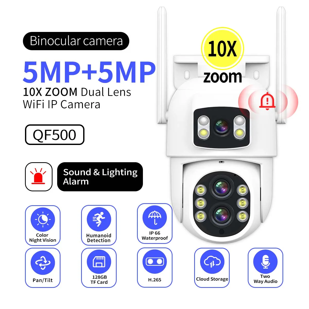 Фото 10MP 10X оптический зум уличная Wi-Fi камера с тремя объективами двойные экраны автоматическое отслеживание охранная Камера видеонаблюдения №1