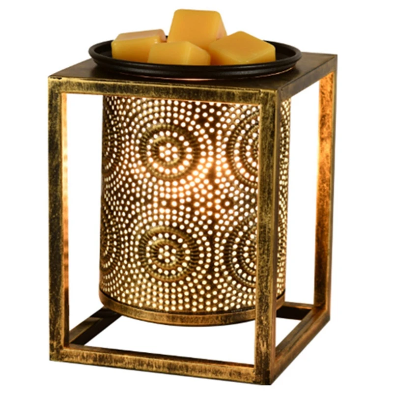 

Бронзовая железная ажурная лампа в стиле ретро для ароматерапии, лампа для плавления ароматерапии, ароматический воск, Нагреватель эфирног...