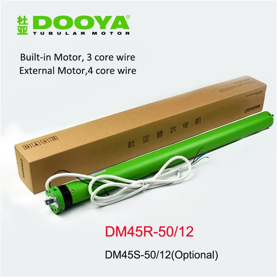 Фото Трубчатый двигатель Dooya DM45R-50/12 Встроенный RF433 DM45S 50/12 4-проводной внешний двигатель для рулонных жалюзи/навеса/электрического солнцезащитного козырька №2