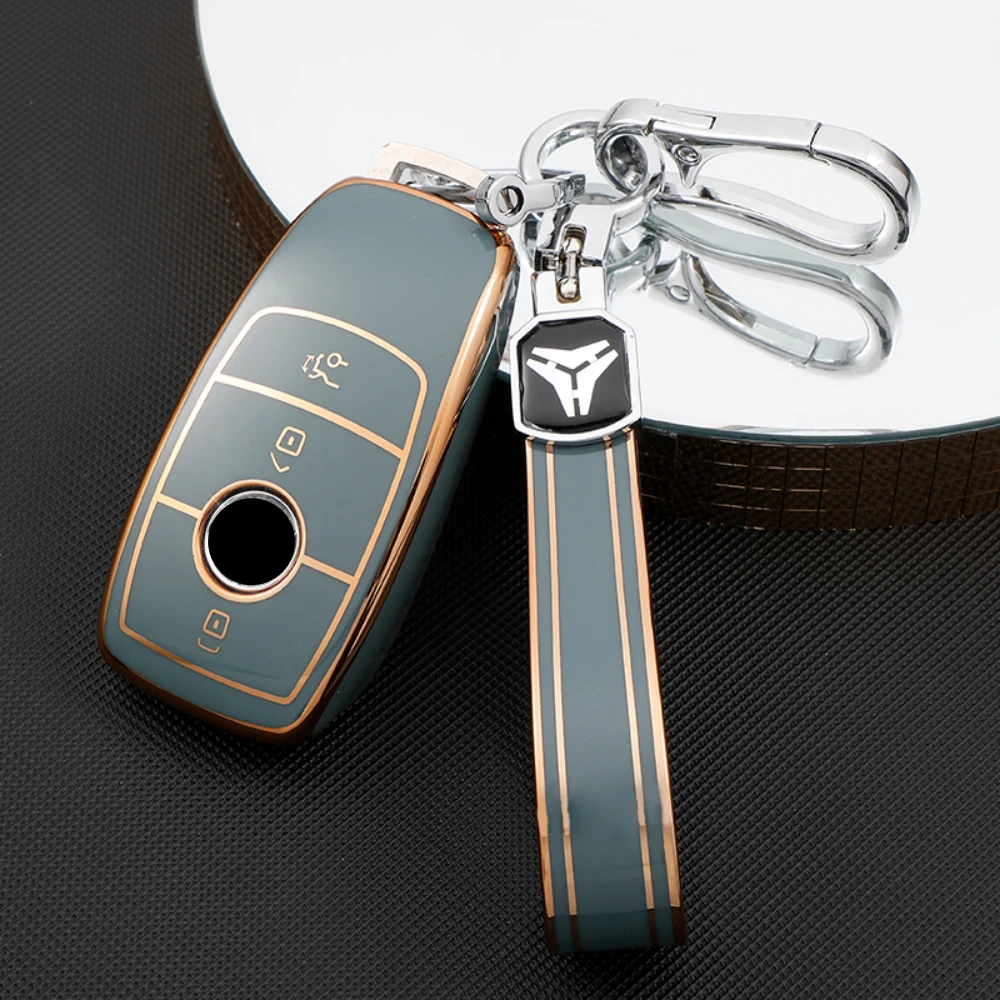 

TPU Car Key Cover Case Holder for Mercedes Benz A C E S G Class GLC CLE CLA W177 W205 W213 W222 X167 AMG Keychain Accessories