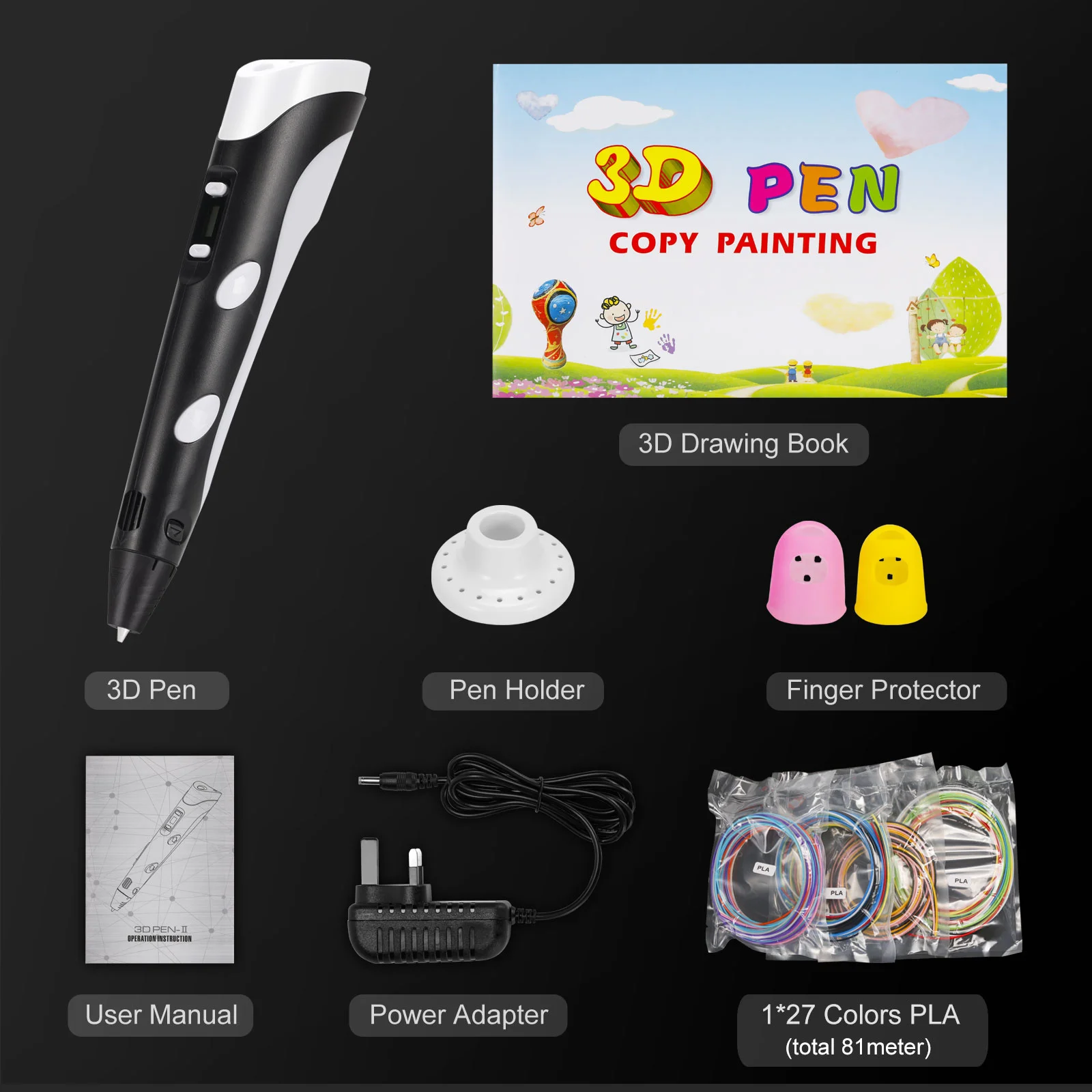 

2022 New 3D Pen SMA-2plus With 27 Colors PLA Filament,Professional Printing Pen,Stepless Speed Adjust ,Temperature Adjustable