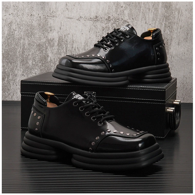 Мужские классические кожаные туфли коричневые повседневные Мокасины деловые 2022