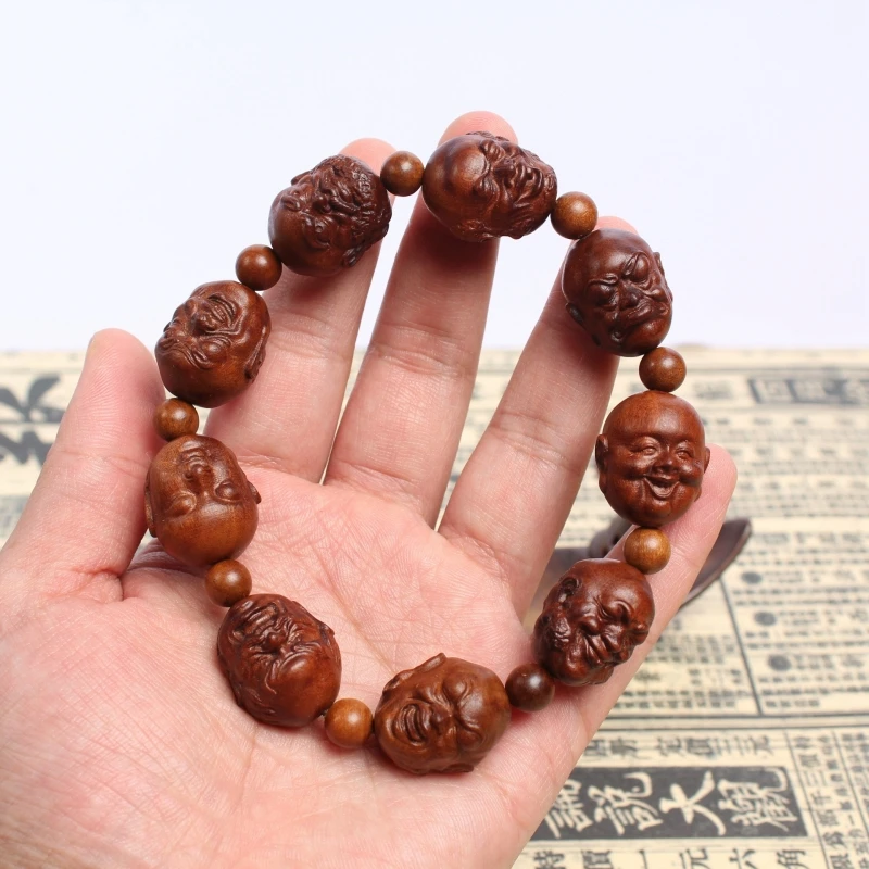 Браслет Lightning Strike Jujube восемнадцати Arhat Будда бусины чистая ручная работа