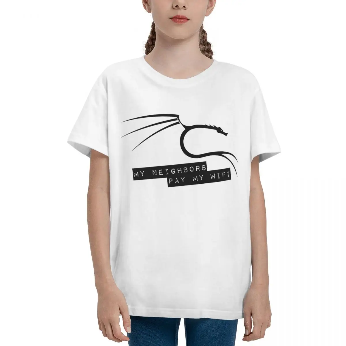 Teeanger мои соседи платят за мой WiFi Kali Linux Базовая футболка с коротким рукавом