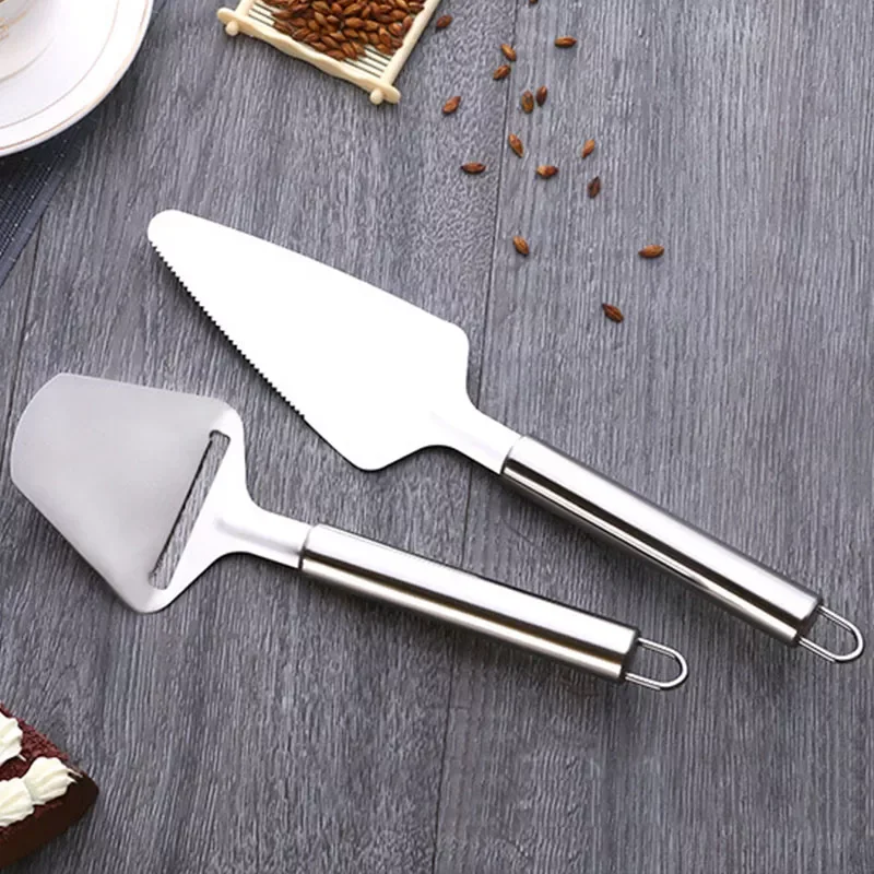 

2022New Stainless Steel Chocolate Pizza Shovel Dough Cutters Cheese Slicer Baking Accessories Cake Scoop Cheese Knife