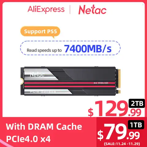 SSD-накопитель Netac M2 NVMe PCIe 4,0x4 M.2 2280 NVMe, 1 ТБ, 2 ТБ, 4 ТБ