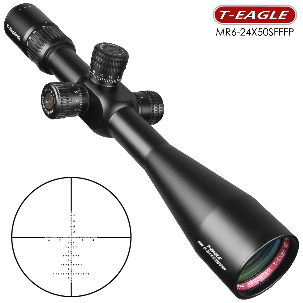 Охотничий прицел T-Eagle MR SFFFP 6-24x50, прицел для винтовки с спиртовым уровнем, тактический прицел для винтовок дальнего действия
