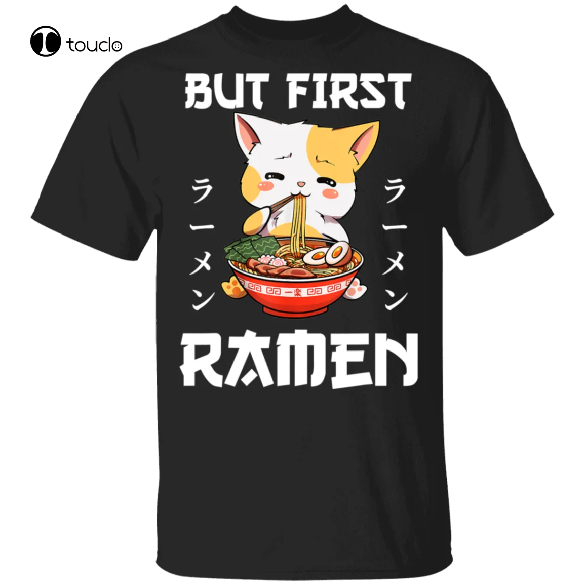 

New Kawaii Neko Ramen Lover Japanese Noodle Anime Gift T-Shirt Cotten Tee Shirt