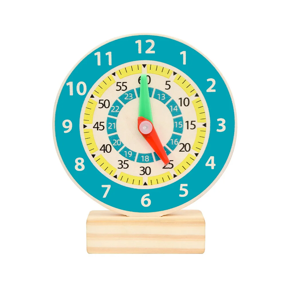 

Clock Toy Teaching Wooden Learning Kids Model Time Alarm Number Design Table Sorting Shape Desktop Wall Enlightenment Telling Pc