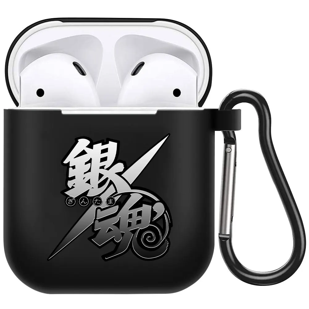 Animie Gintama Sakata Gintoki Kagura Earphone Case For AirPods 1 2 3 Pro Black Soft silicone wireless Bluetooth headphone case images - 6