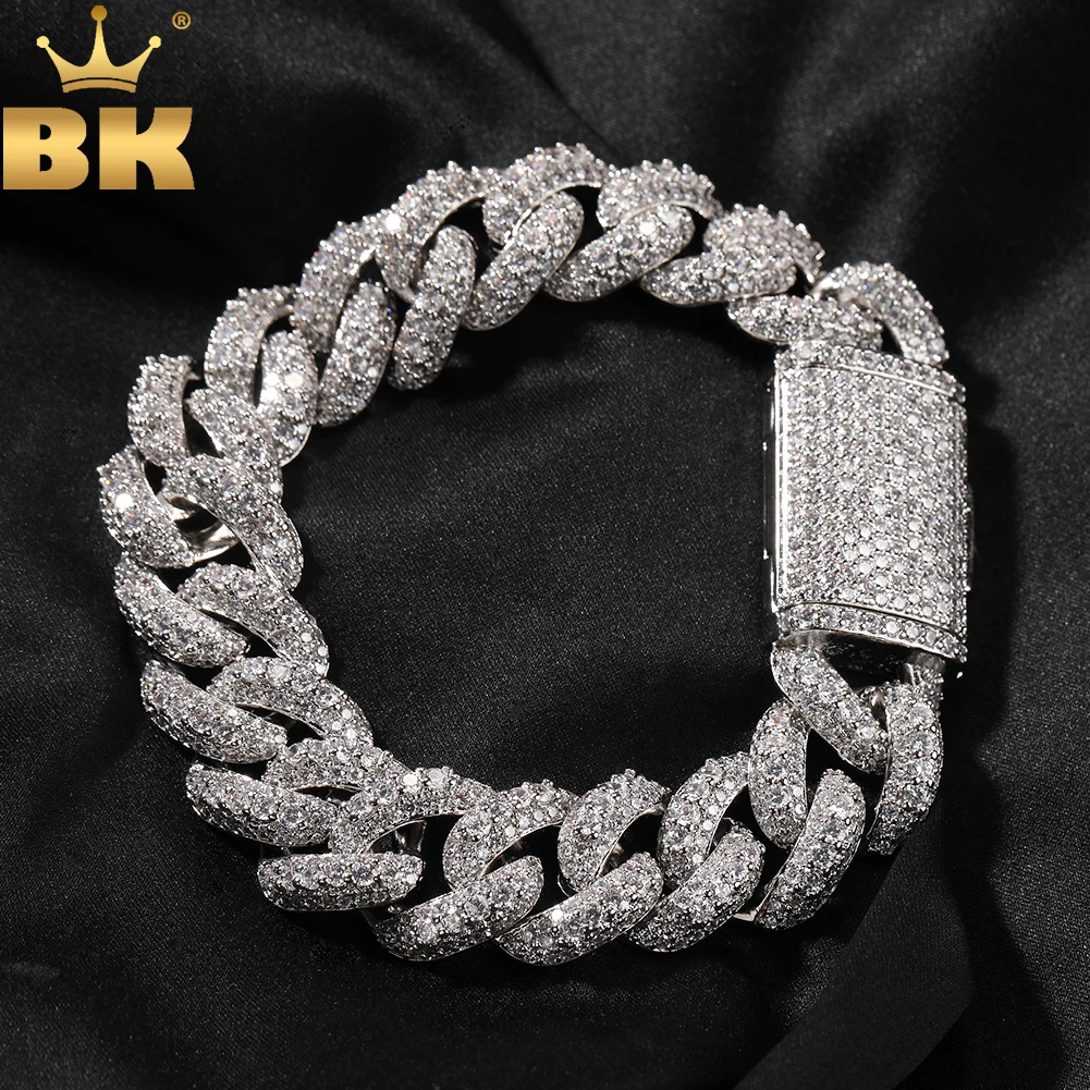 TBTK 18 мм тяжелые кубинские браслеты-цепочки Майами Iced Out с полным кубическим
