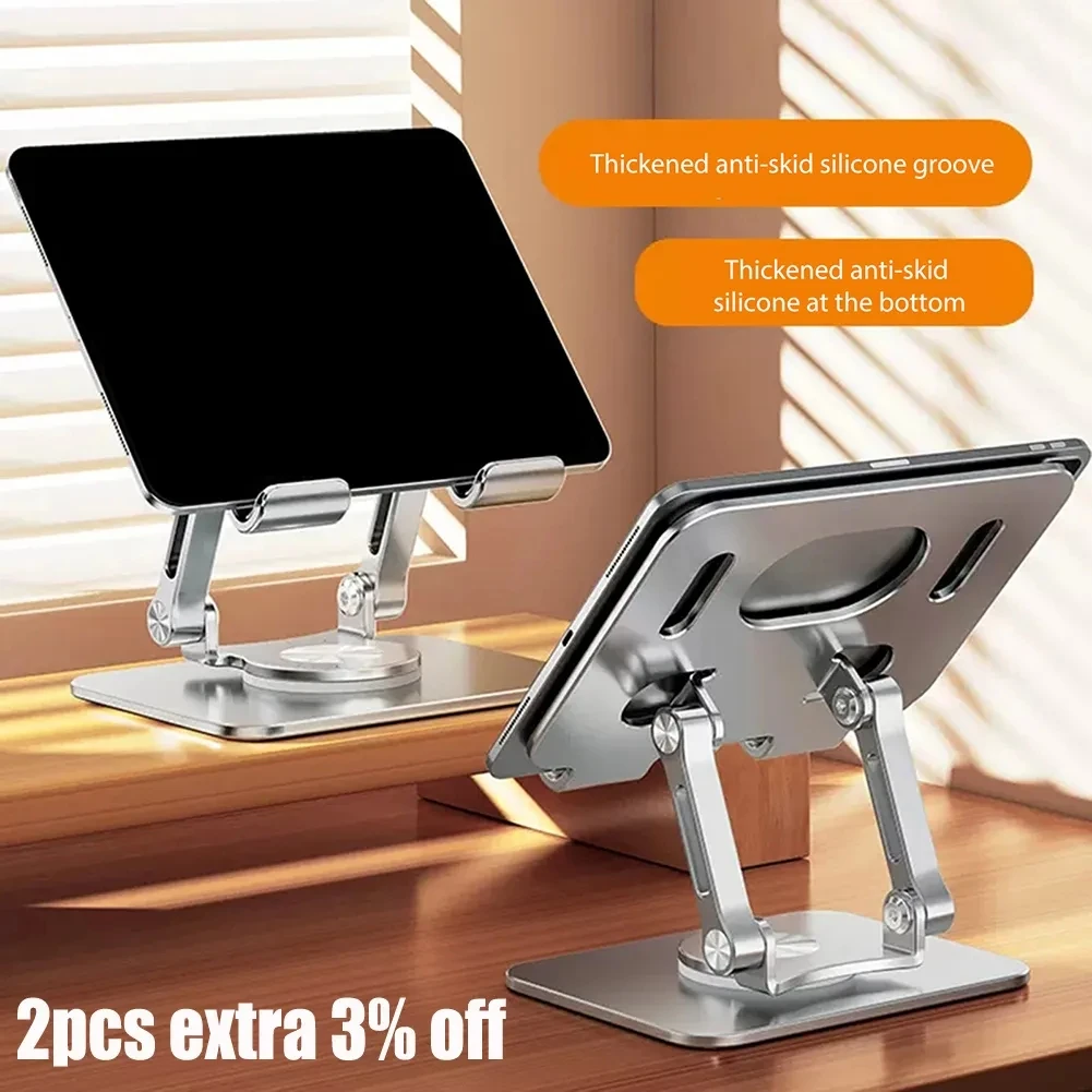 

Foldable Tablet Stand 360 Degree Rotating Skeleton Laptop Bracket Desktop iPad Accessory Stand for 4.7-12 inch Tablet PC's