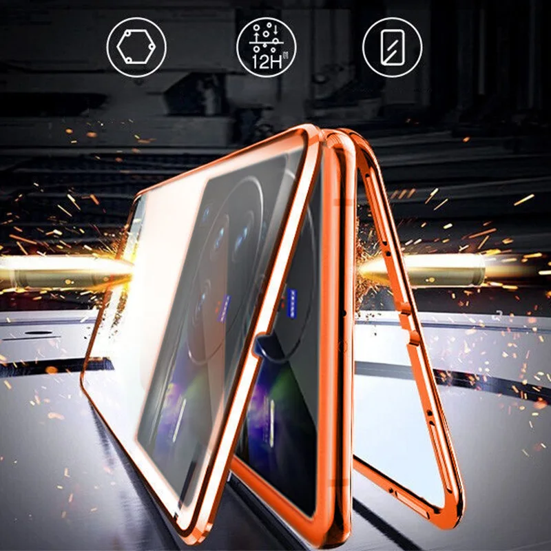 Ceny For Vivo X80 Pro Mobile Phone Case Double-sided Glass Magnetic Suction All-inclusive Anti-fall Protective Cover Transparent Tanie For Vivo X80 Pro Mobile Phone Case Double-sided Glass Magnetic Suction All-inclusive Anti-fall Protective Cover Transparent