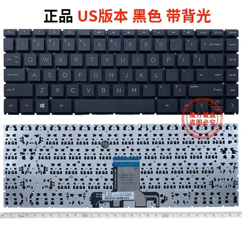 

Черная американская клавиатура без подсветки для HP 14-DG 14-DF 14m-dh 14s-DR 14-DK 14-dq 14s-dq 14-fq Φ