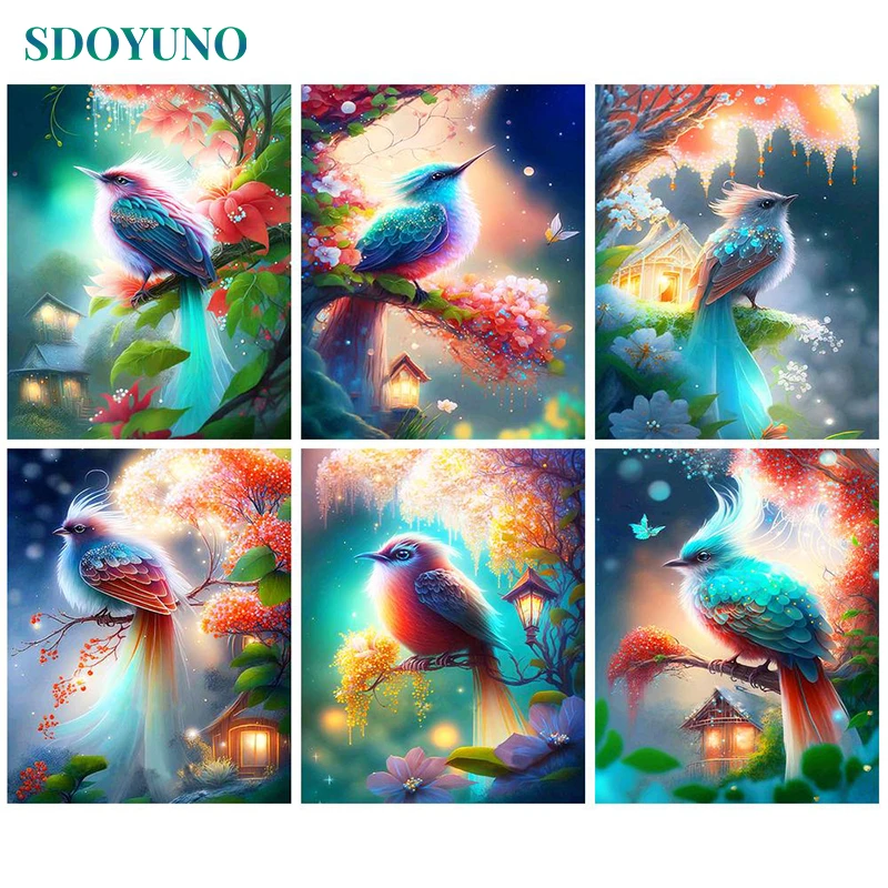 

SDOYUNO Painting By Numbers For Adults With Frame Birds Animals Paint By Numbers Handpainted Picture By Numbers Art Diy Gift