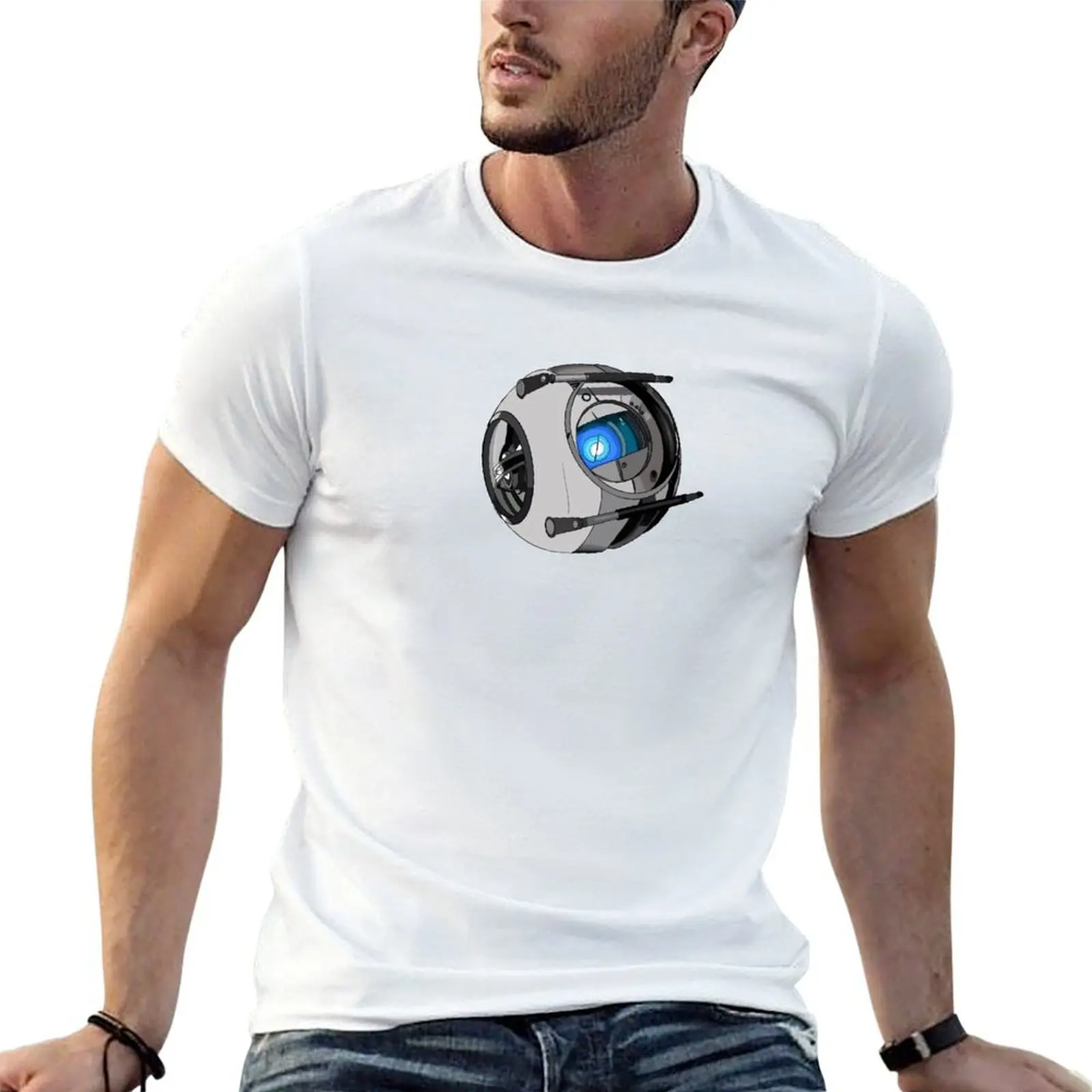 Фото Футболка Wheatley Portal 2, хлопковая футболка, 100% хлопок, мужские футболки с забавным принтом, хлопковые футболки высокого качества, футболка высокого качества №1