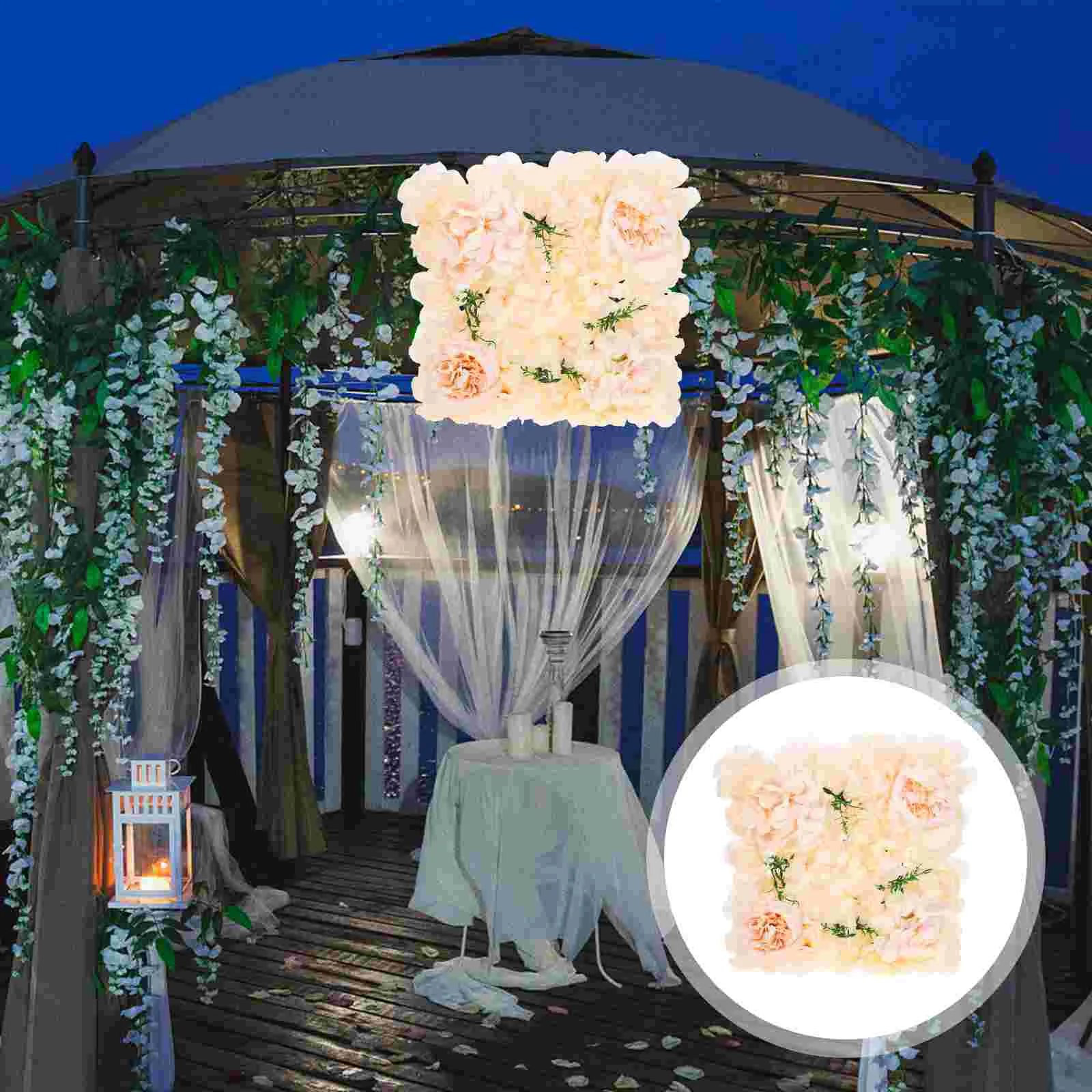 

Wedding Background Flower Wall Panel Artificial Ceremony Decorations Backdrop Silk Cloth Flowers
