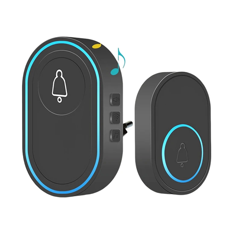 

Wireless Doorbell 433Mhz Smart Home Welcome Chime Door LED Light Flash Security Alarm EU Plug