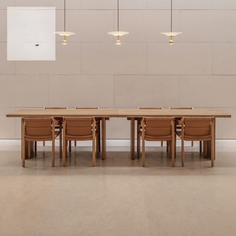 

The product can be customized.New Chinese Modern Simple Long Table Homestay Clubhouse Hotel Cafeteria Table and Chairs