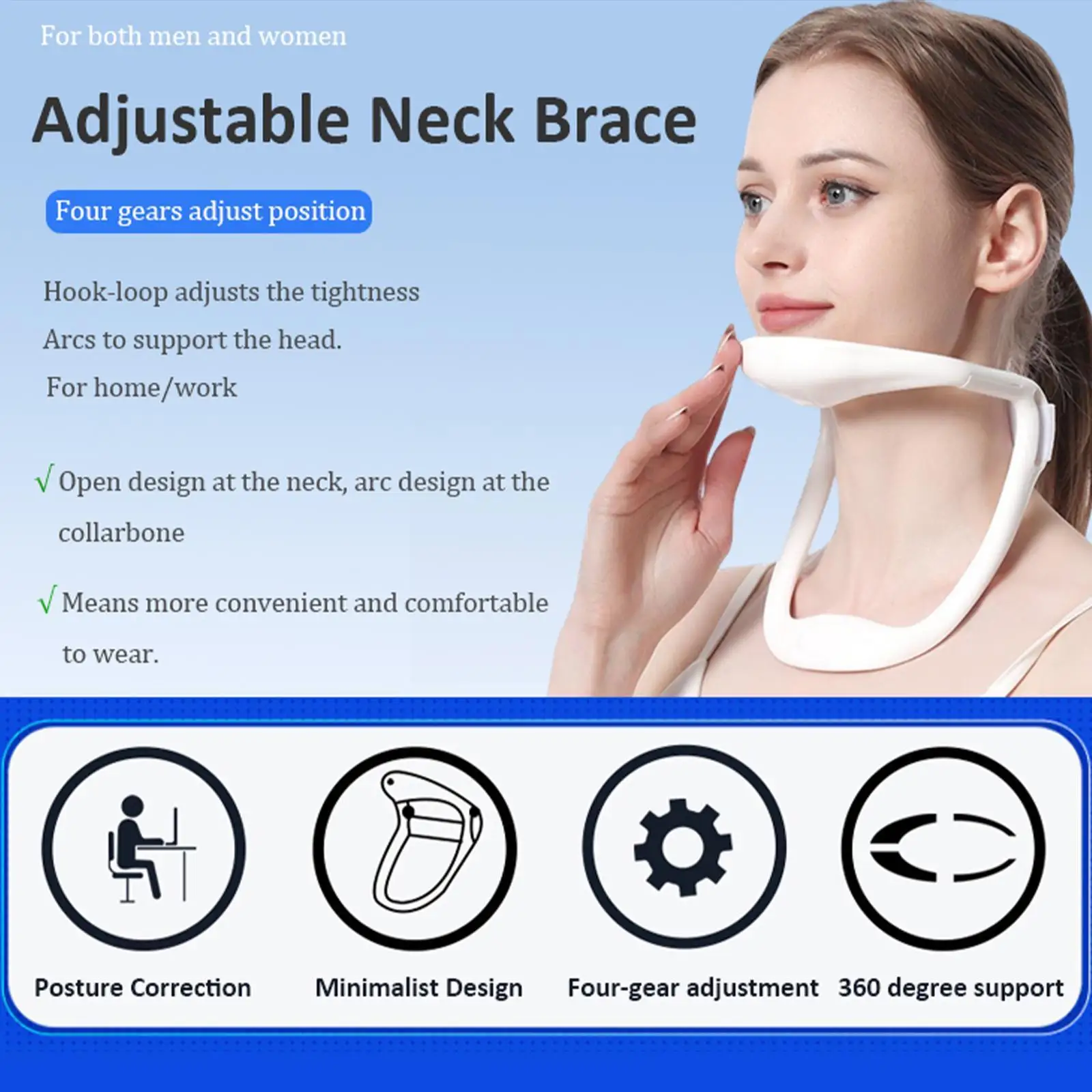 

Neck Support Adjustable Design Spine Pressure Pain Relief Prevent Cervical Spondylosis Neck Support For Neck Spine Braces C E7T0
