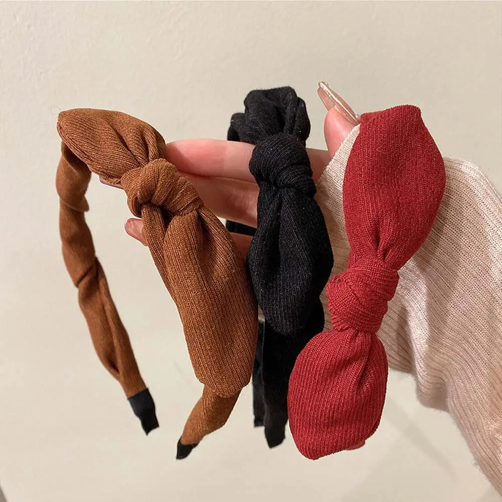 Refreshing Headwear Cloth Bow Bow Hair Hoop Bow Hair Band Head Hoop Korean Headbands