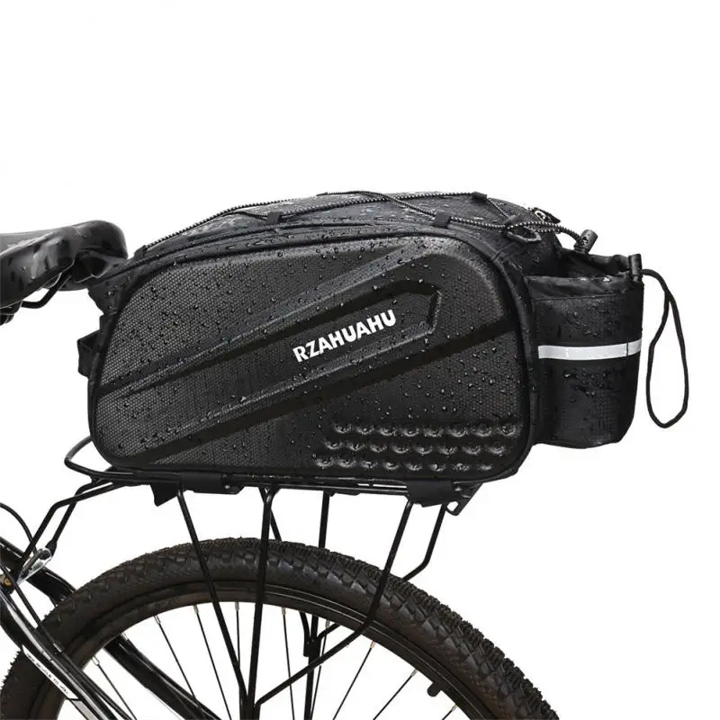 

Wear-resistant Riding Equipment Texture Carbon Fiber Bicycle Tail Bag 10l Oblique Span Hard Shell Bag Bicycle Bag Portable Black