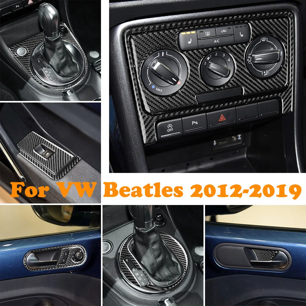 

Декоративная панель для автомобиля из углеродного волокна, для панелей и пуговиц на окно, подходит для наклеек VW Beetle LHD 2012-2019