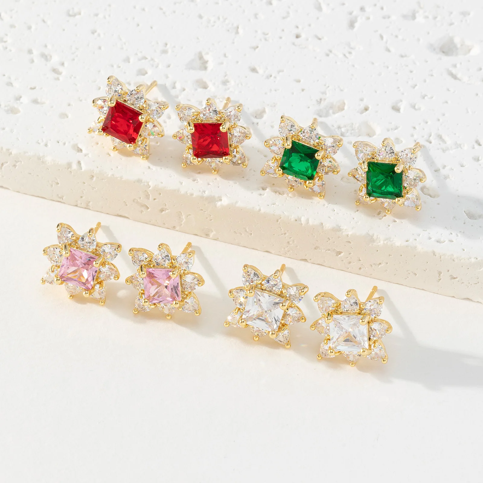 

Opal Earrings for Women 2023 Trending New Full Diamond Vintage 18K Gold Fashion Stud Earrings Exquisite Earrings Channel Earring