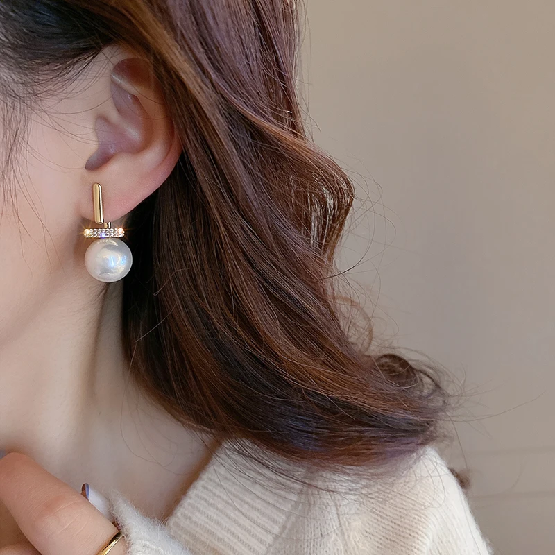 

Pearl Earrings 2022 Trend Woman Earring Jewelry Silver 925 Earring Women's Stud Dangle Unusual Korean Fashion Drop Accessories