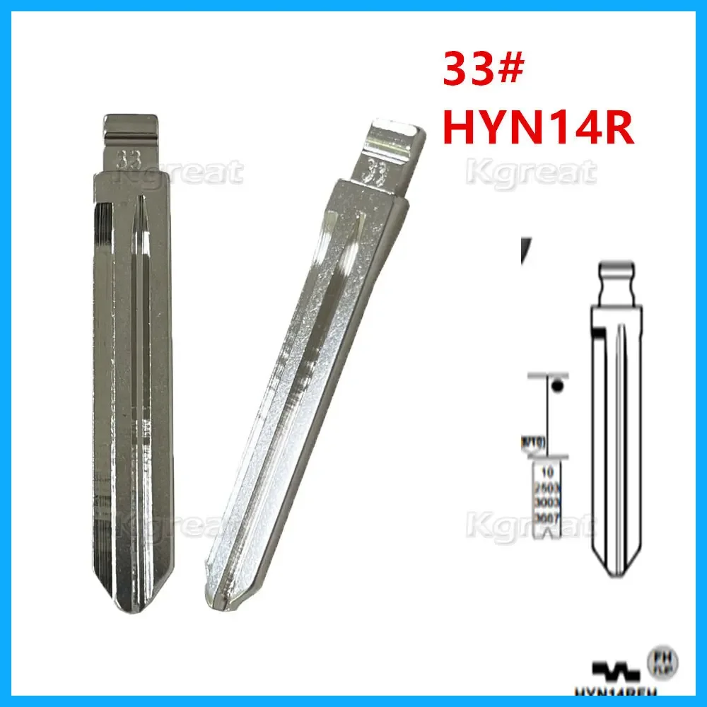 

10 шт. 33 # HYN14R откидной ключ-лезвие HYN14RFH для Hyundai Accent HYN14RFH ключ-лезвие для KD Keydiy Xhorse VVDI ключи-пульты