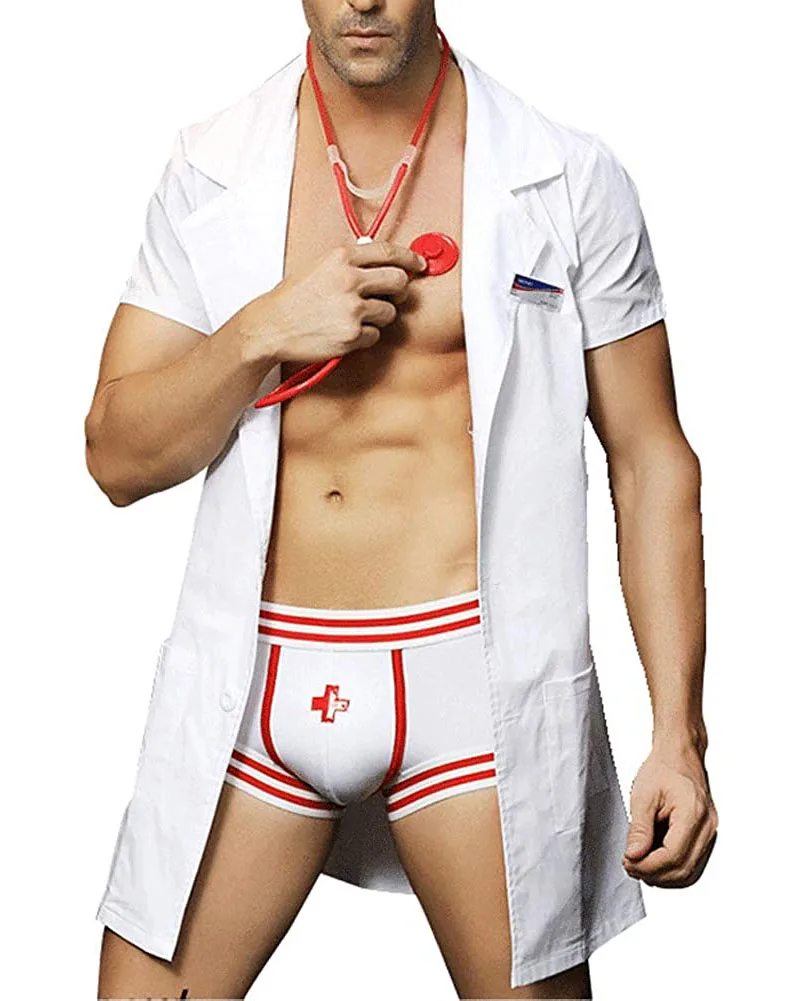 

Мужское сексуальное нижнее белье, комплект ролевых игр, униформа доктора, костюм для ночного клуба, танцевальный костюм, нежная одежда, порн...