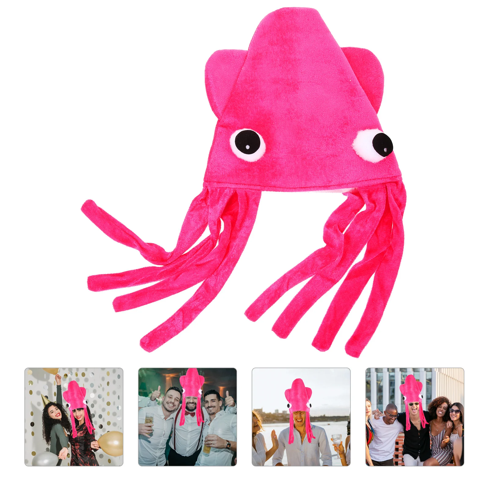 

Plush Toys Cosplay Squid Hat Headdress Animals Clothing Headgear Velvet Cartoon Prop Octopus Costume Decor Miss Performance